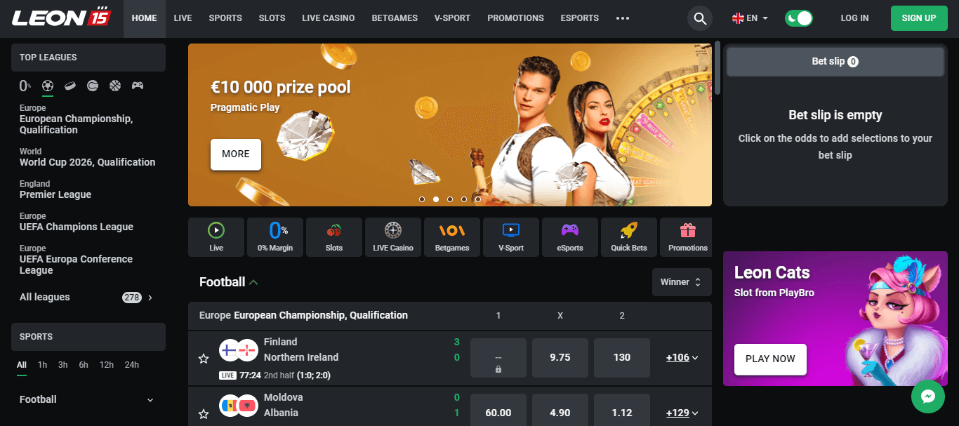 banner LeonBet Casino & Bookmaker: Oficiální webové stránky